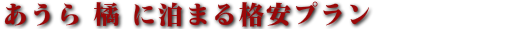 あうら 橘のおすすめプラン