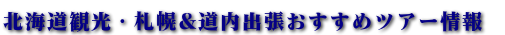 北海道 おすすめ格安ツアー　最新ツアー　